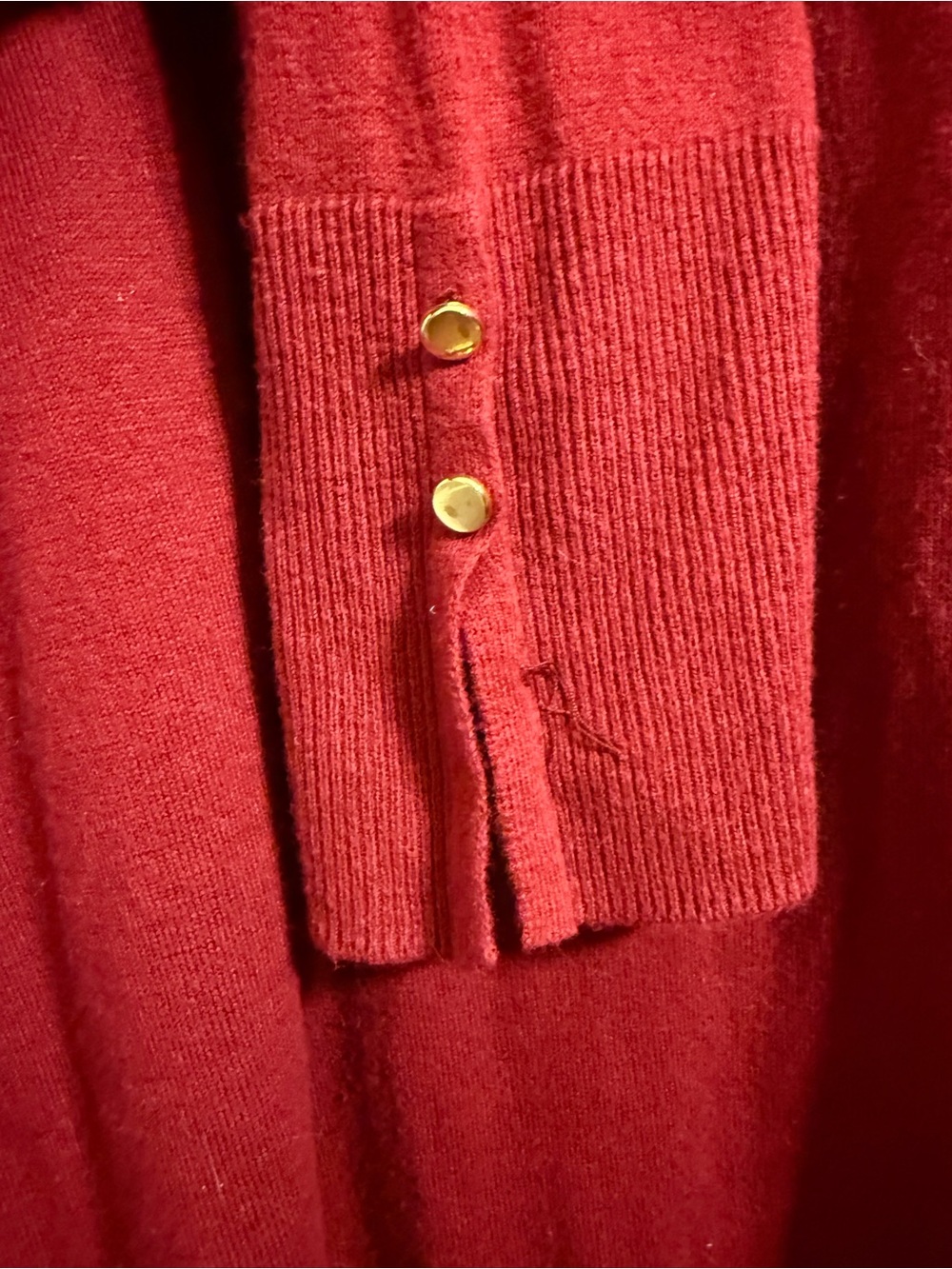 Talbots Open-Front Long Cardigan - Deep Red - Picture 4 of 4